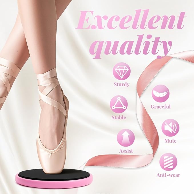 Turn Board for Dancers – Ballet, Figure Skating & Cheerleading Spinner Disc for Improving Turns, Balance, Posture & Pirouette Technique, Portable Training Equipment for Dance & Gymnastics