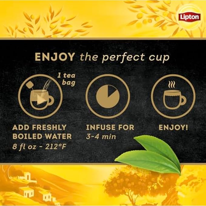 Lipton Black Tea Peach Mango, Pyramid Tea Bags, Flavored Teabags for a Refreshing Cup of Tea, 80 Total Tea Bags (20ct - Pack of 4)