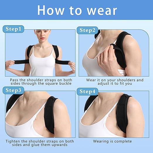 Posture Corrector for Women and Man - Posture Trainer for Neck Hump & Scoliosis Correction | Adjustable, Comfortable, and Pain-Relieving | Ideal for Desk Workers & Long-Term Wear(One Size)
