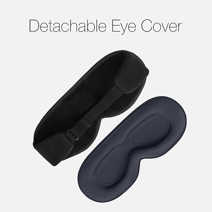 Sleep Headphones, Sleep Mask with Bluetooth Headphones, Ventilated Fabric, Adjustable Fit, 100% Blackout 3D Contoured Eye Cups, Sleeping Headphones for Side Sleepers