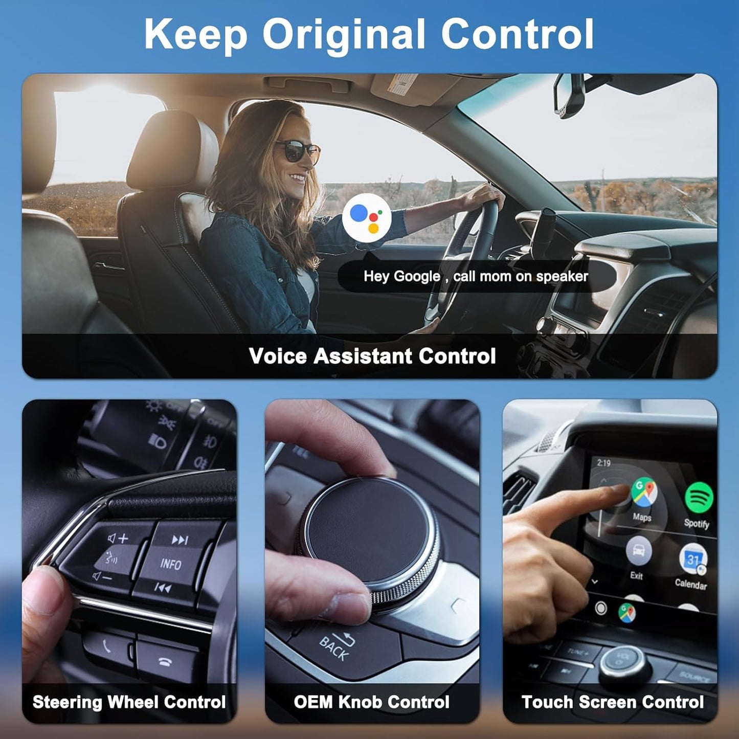 Android Auto Wireless Adapter Plug and Play Car Dongle for Factory Wired Android Auto in All Cars - Low Latency and Easy to Install