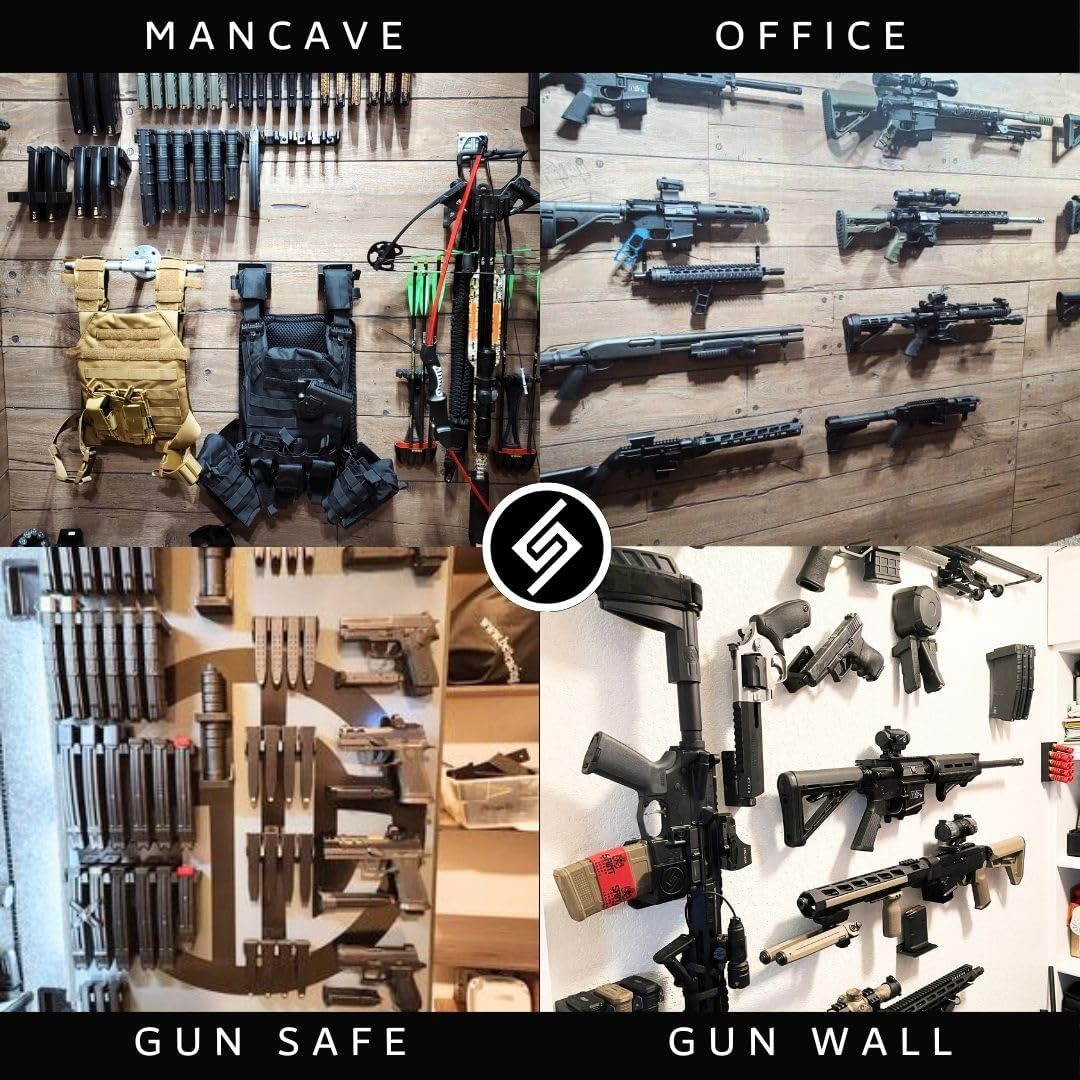 Spartan Mounts for SIG MPX 9mm | (Does NOT FIT AR) Rifle Wall Display Storage Organization System | Low Profile Design | Features Locking System | Gun Safe Wall Room Solution