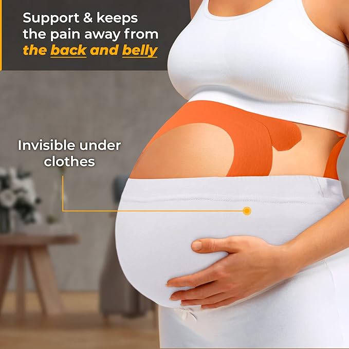 Kinesiology Tape-Incredible Support for Athletic Sports and Recovery + Free Taping Guide - Pre-Cut 2 inch 32 feet (Tiger Orange + Free Taping Guide, 1 Pack)