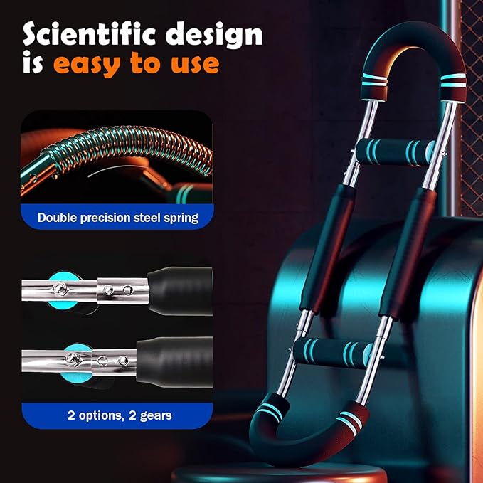 ShakerTwister Arm Trainer (40-100 lbs) - Adjustable Unisex Home Fitness Resistance Device, Portable Detachable arm Twist Exerciser for strengthening Biceps, Triceps and Upper Body.