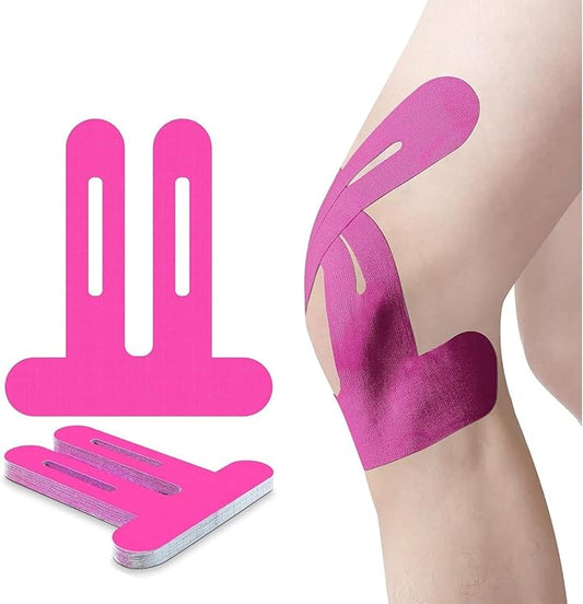 Precut Kinesiology Tape for Knees,15-30 Pcs – Elastic Knee Support & Stability, Pain Relief – Waterproof, Breathable, Hypoallergenic Athletic Tape