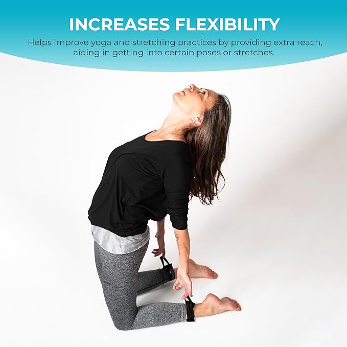 Stretch Straps for Yoga & Stretching - Increase Reach & Hold Poses Longer - Straps Stay w/You During Your Flow - Lightweight, Durable & Compact (2 Straps)