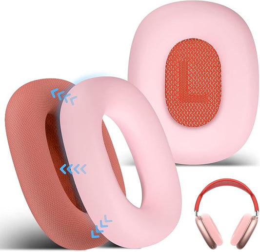 for AirPods Max EarPad Case, EarCups Cover Protector, Soft Silicon EarPad Cover for AirPods Max, Anti-Scratch No-Yellow Sweatproof Washable - Pink