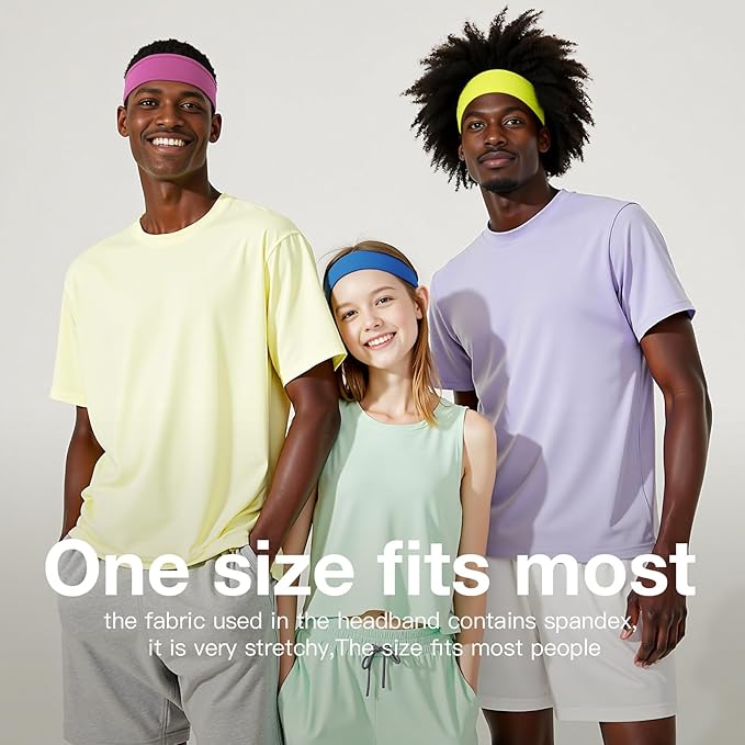 Braylin Men's Headband, 3-Pack Men's Sweatband, Sports Headband for Running, Cycling, Basketball, Fitness Workout, Unisex Headbands