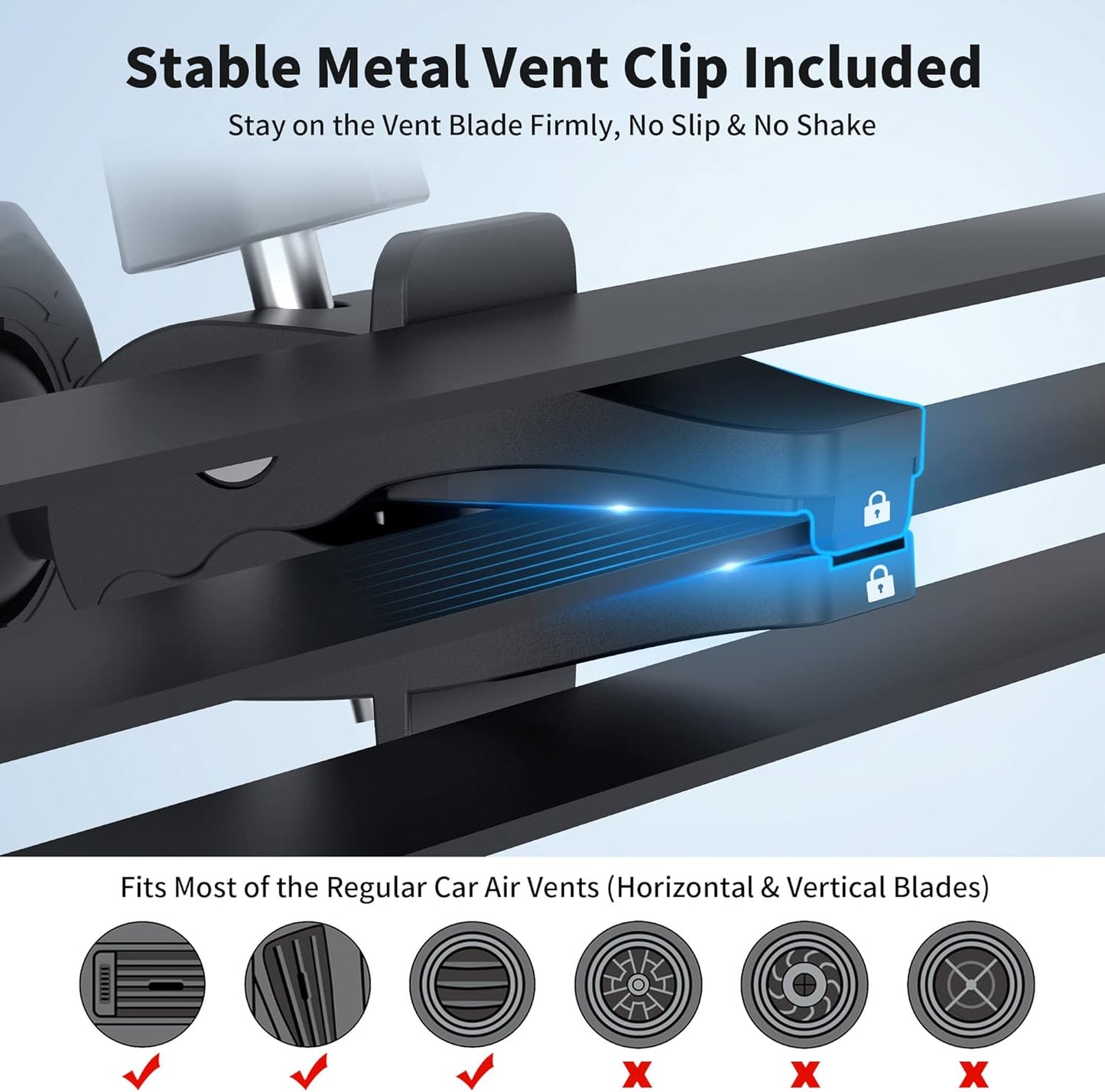 PROfezzion CD Slot & Vent Clip Combo Magnetic Phone Holder Compatible with MagSafe on Car CD Player Slot or Air Vent for iPhone 16 15 14 13 12 Pro Max Plus, Mag-Safe Case & All Phones