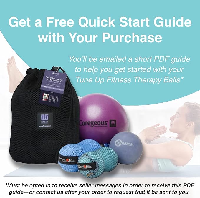 YOGA TUNE UP® Therapy Balls in Tote by Tune Up Fitness - Massage Balls for Trigger Point, Pressure Point & Myofascial Release - Use as Single or Peanut Ball for Pain Relief & Relaxation (Aqua Blue)