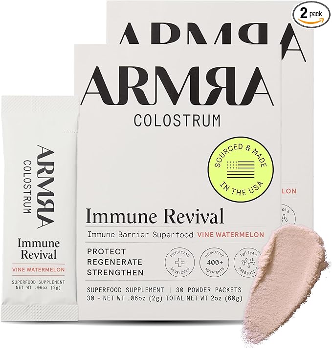 ARMRA Colostrum™ Powder | Vine Watermelon | Gut Health & Bloating | Skin & Hair | Immunity | Keto, Gluten & Fat-Free | 60 Servings