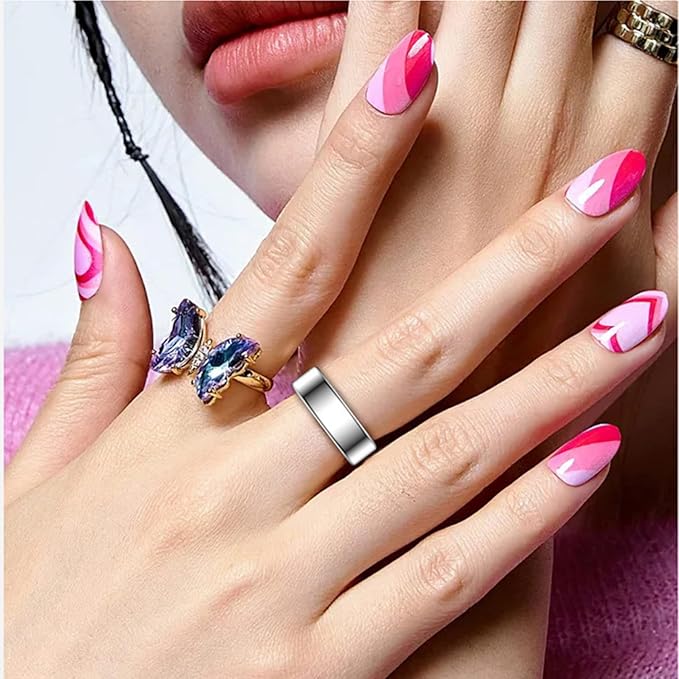 Smart Wellness Ring, Stylish Fitness Tracker with Heart Rate, Blood Oxygen, Blood Pressure, Sleep & Step Monitor. IP68 Waterproof, No Subscription, iOS & Android Compatible (Silver, 9)