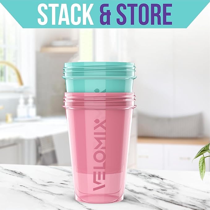 '-2 Pack- 20 oz Protein Shaker Bottles for Protein Mixes - 2x Wire Whisk | Leak Proof Shaker Cups for Protein Shakes and Pre Workout | Protein Shaker Bottle Pack