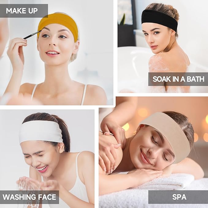 Workout Headbands for Women Non Slip - 8PCS Elastic Sport Head Bands for Women's Hair, Sweat Headband for Athletic Yoga Running Gym