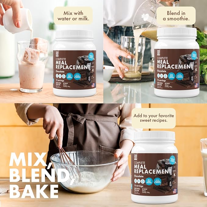 Yes You Can! Meal Replacement Shake - 20G Protein, 5G Fiber, 21 Vitamins & Minerals, 0G Added Sugar - Meal Replacement Protein Powder - Complete All-in-One Nutrition - 15 Servings (Chocolate) - 2 Pack