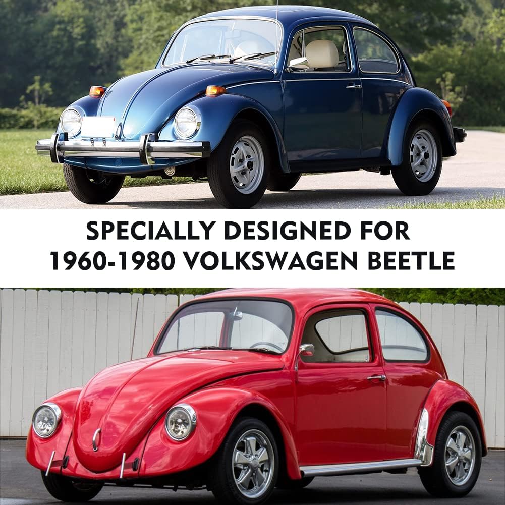 1960-1980 Volkswagen Beetle Sedan 2-Door Saloon Car Cover Waterproof All Weather, with Door Zipper, Windproof Strap, Anti-Theft Lock