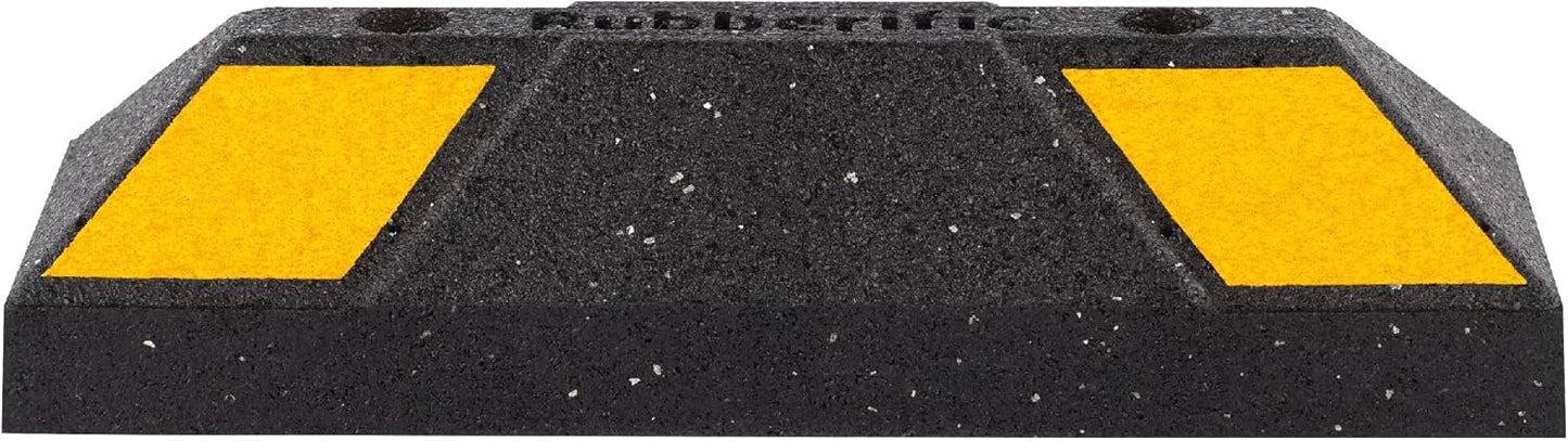 Rubberific Heavy Duty Rubber Parking Stop Durable Easy to Install Reflective Parking Curb Garage Car Stopper for Indoor and Outdoor Use (6 Pack)