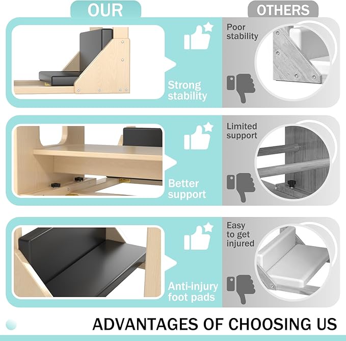 Pilates Ladder Barrel, Wooden Spine Corrector Pilates Machine for Home Workout, Pilates Arc for Balance, Core Strengthening and Stretching-9T2pw9