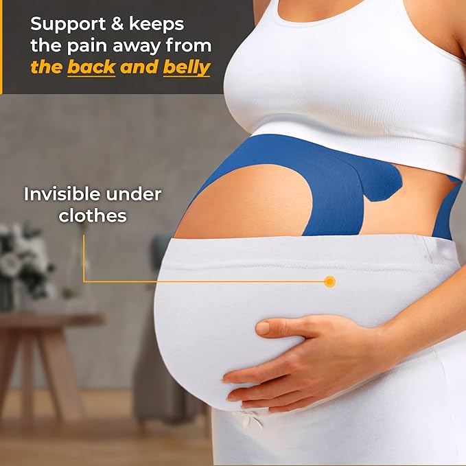 Kinesiology Tape-Incredible Support for Athletic Sports and Recovery + Free Taping Guide - Pre-Cut 2 inch 100 feet (Navy Blue + Free Taping Guide, 1 Pack)