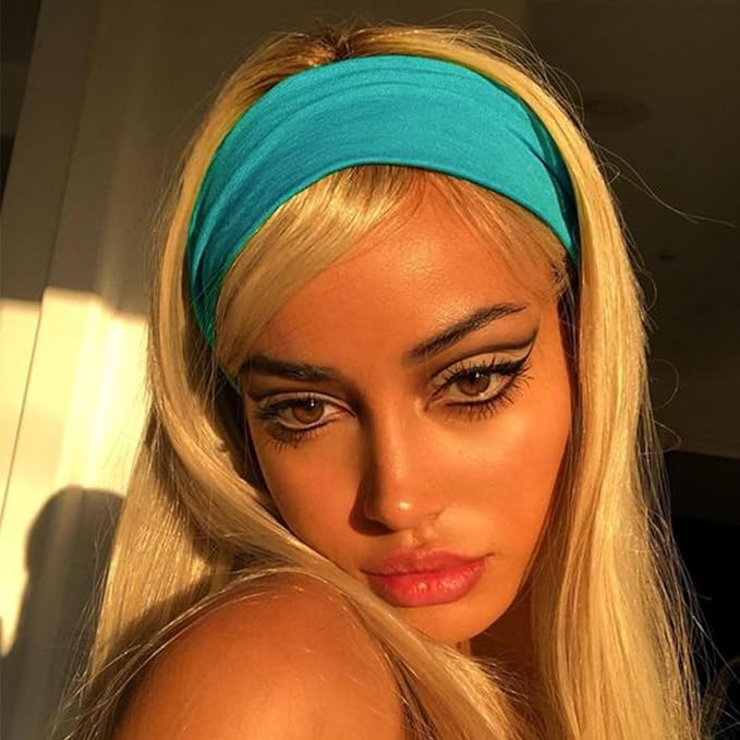 DRESHOW Yoga Sports Headbands for Women Elastic Non-Slip Headbands Workout Running Hair Bands 6 Pack