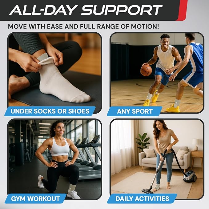 Sleeve Stars Ankle Brace for Women & Men, Ankle Wrap for Sprain, Compression Sleeve for Plantar Fasciitis Relief, Easy Customizable Support: w/ Removable Strap (Single/M:10"-12"/Beige)