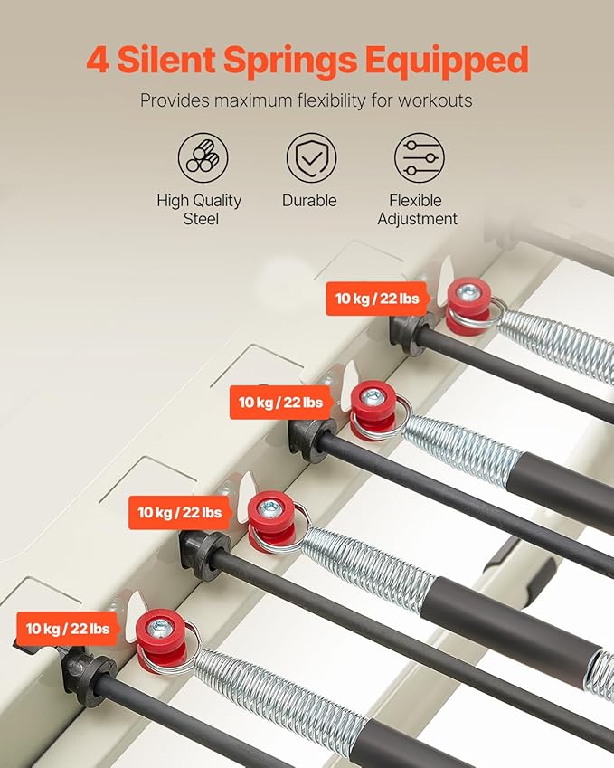 VEVOR Pilates Reformer Machine, Pilates Workout Equipment for Home Gym Studio Use, Pilates Bed with Dual Resistance- Spring & Cord, Reformer Set, Up to 400 LBS