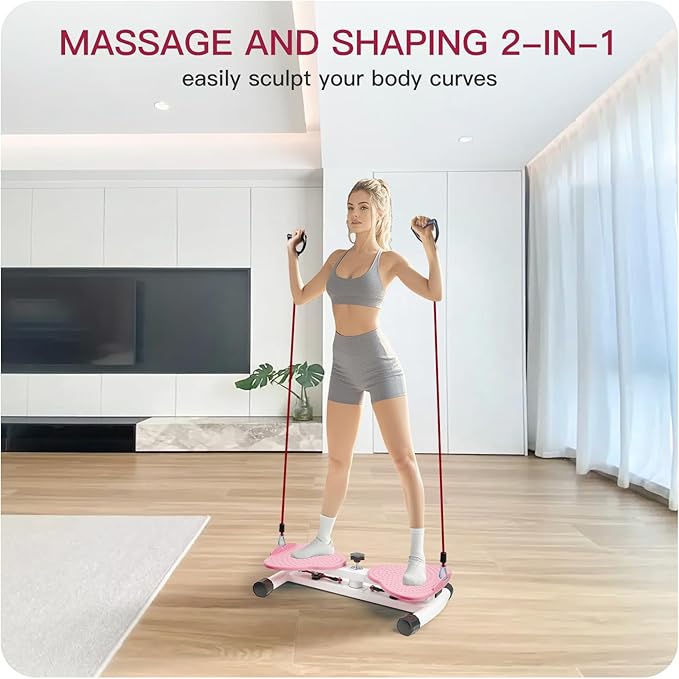 Waist Twisting Machine Pilates Twister Ab Twister Board with 300 lbs Capacity, Noiseless Home Gym Equipment for Core Exercise Slim Waist Belly Fat Workout for Women