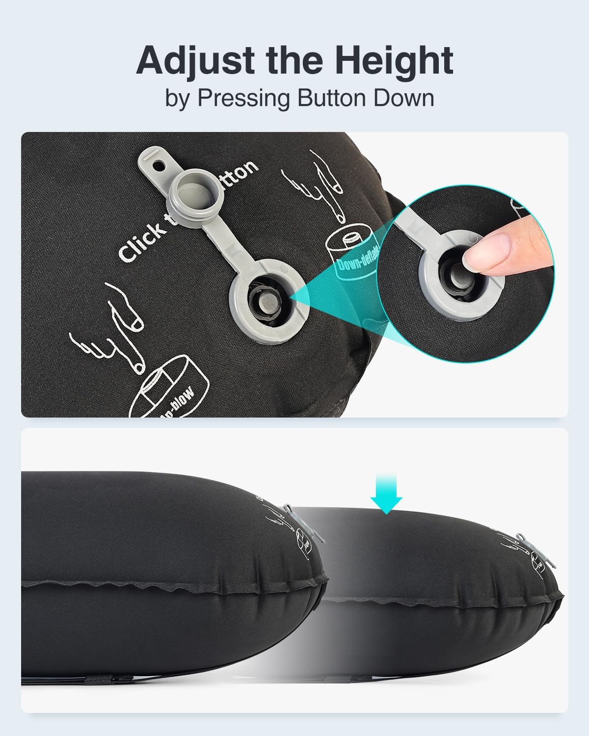 Luxtude Inflatable Lumbar Pillow for Airplane Travel, Lumbar Support Pillow for Office Chair/Car, Self-Inflating Travel Lumbar Pillow Back Support, Lower Back Pillow for Reducing Lumbar Pain