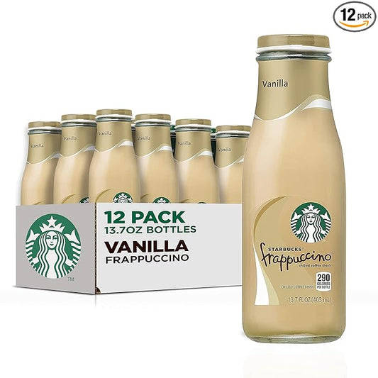 Starbucks Frappuccino Coffee Drink, Vanilla, 13.7 Fl Oz (Pack of 12)