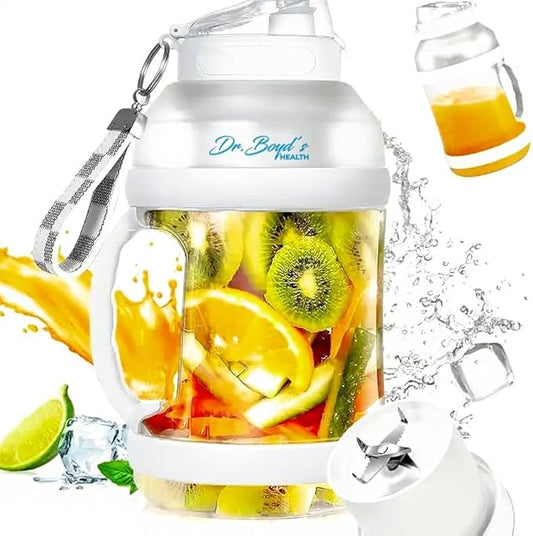 Dr.Boyd's Portable TEAM miXer 68oz Portable blender for Shakes, Smoothies Blended Drinks, Large Capacity, Type-C charging, Powerful Motor, BPA free, Stainless steel blades, Bulit in Safety Features