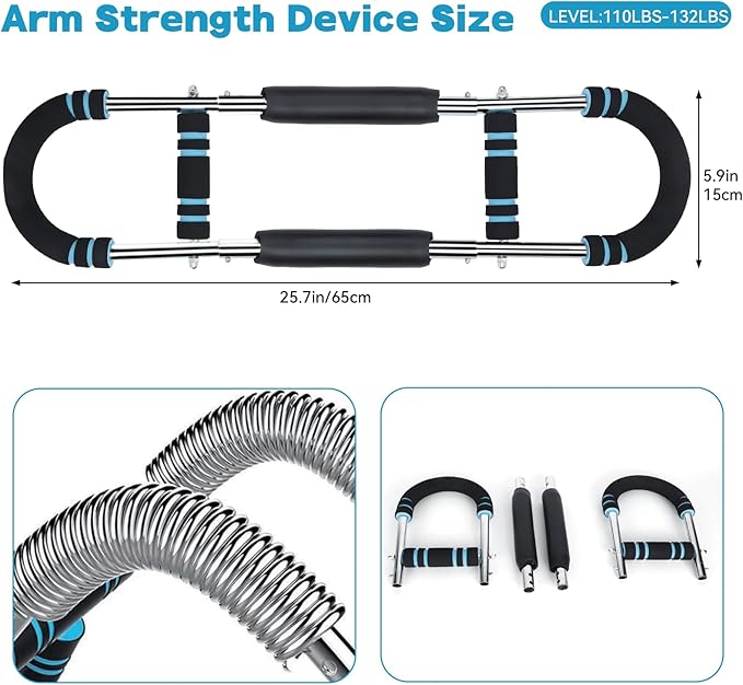 Twister Arm Trainer, Adjustable 66–110LB Arm Exerciser for Forearm, Chest & Triceps Strength, Portable Upper Body Workout Equipment for Home Gym & Office Fitness
