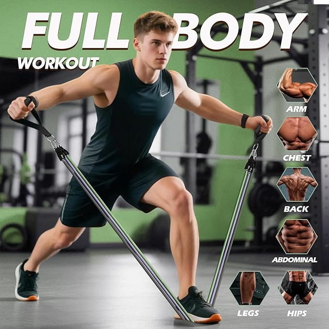 WHATAFIT Resistance Bands, Exercise Bands,Resistance Bands for Working Out, Work Out Bands with Handles for Men and Women Fitness, Strength Training Home Gym Equipment