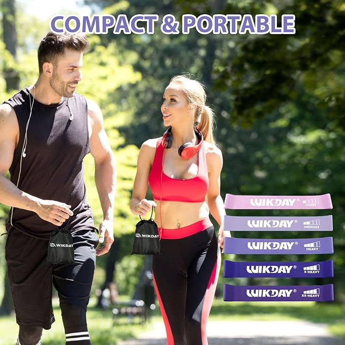 Resistance Bands for Working Out Exercise Loop Bands Workout Bands Set for Men Women Body Stretching, Crossfit Training, Home Workout, Physical Therapy, Booty Legs, Set of 5