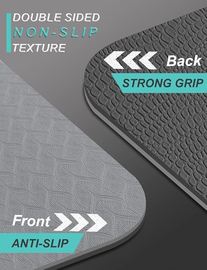 Yoga Mat Double-Sided Non Slip, 72'' x 32'' x 7mm - Extra Wide & Thick Yoga Mat for Women Men Kids, Professional TPE Yoga Mats for Home Workout, Yoga, Pilates and Floor Exercise, with Carrier Strap