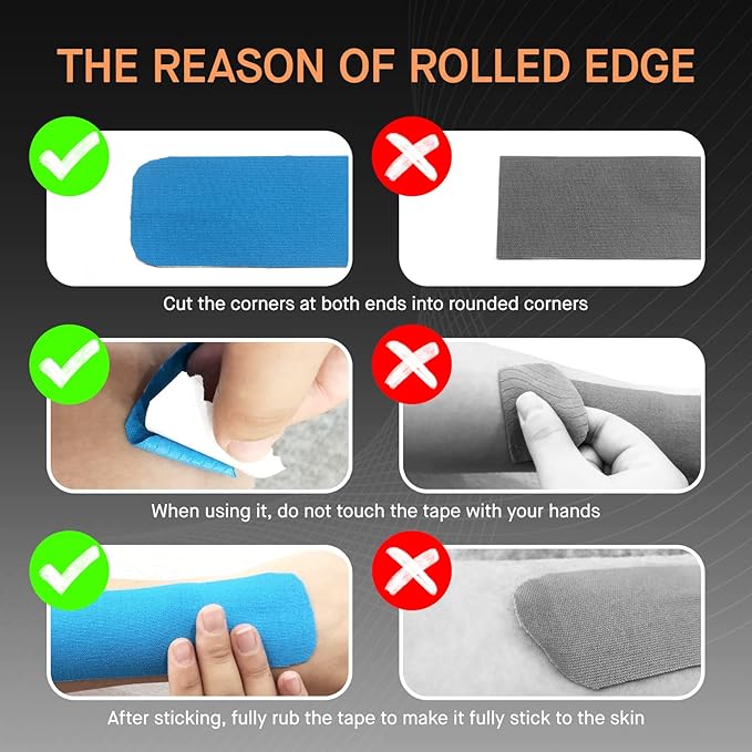 OK TAPE Regular Kinesiology Tape (3 Pack), Original Cotton Athletic Tape for Support Muscle Joint Knee, Sports Waterproof Tape Uncut Strips Latex Free, Hypoallergenic, 2in×16.4ft - Light Blue