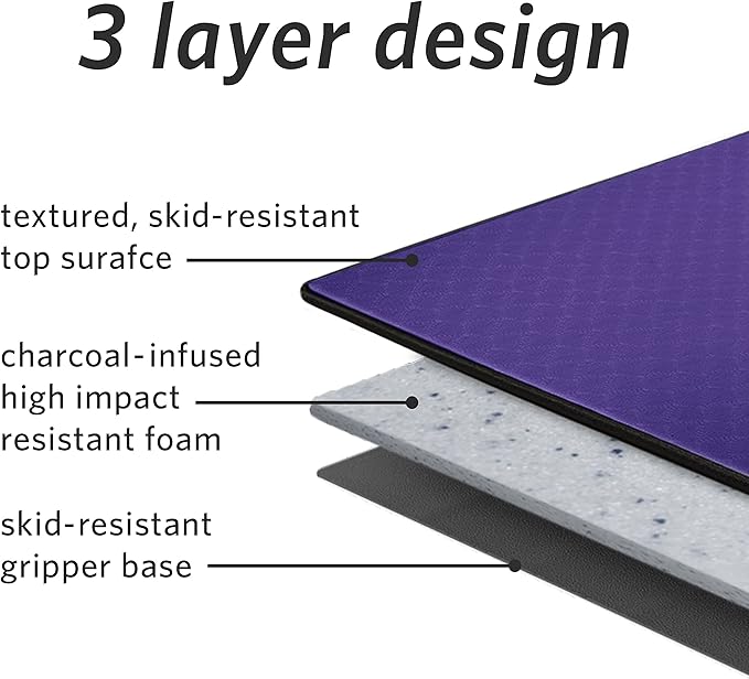 MICRODRY Deluxe Fitness Exercise Yoga Mat for Home & Gym, Extra Thick for High Impact Training, Multi Layered Skid Resistant Surface, Odor Neutralizing with Carrying Strap