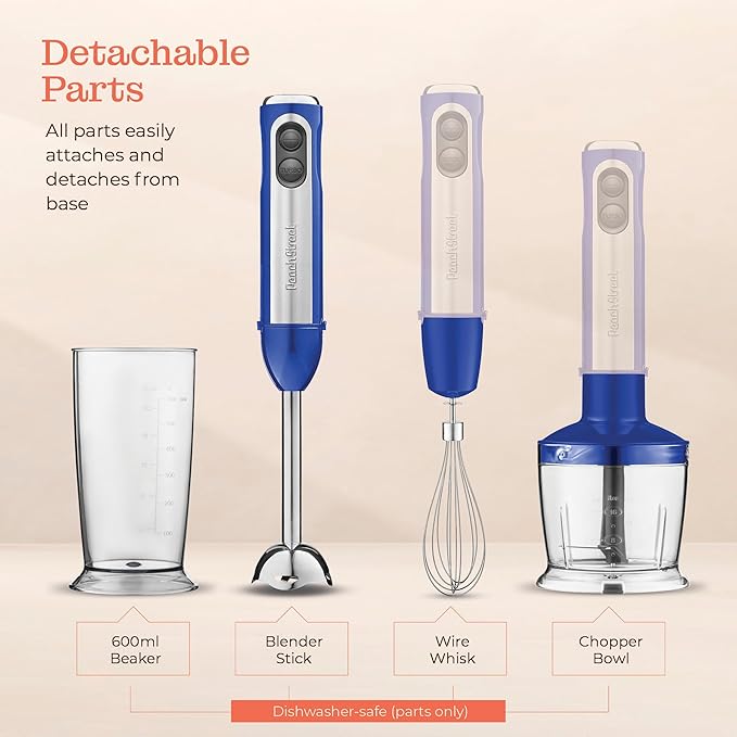 Multi-Use Immersion Blender Set, Hand Blender with Powerful Copper Motor 800W, High Speed, Turbo Mode, 3-in-1 Handheld Blender Stick Stainless Steel Blades, Whisk, Beaker, Measuring Marks, and Chopper