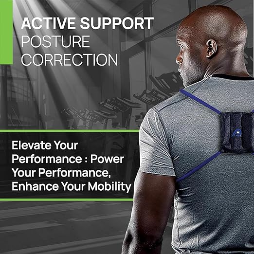 PRIMEKINETIX PostureMedic Dynamic Posture Brace for Neck and Back Support -For Enhanced Shoulder Alignment, Posture Improvement & Stretching- M(Green)