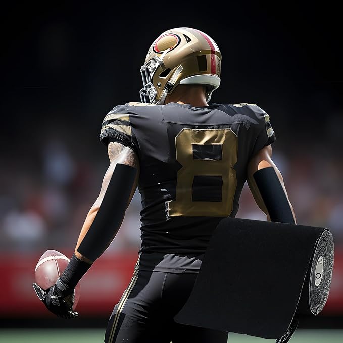 OK TAPE Turf Tape Football, Extra Wide Turf Tape for Turf Burn, Black Kinesiology Tape Waterproof, Durable and Super Sticky, 4in x 21ft (4in x 15.75in/16pcs)