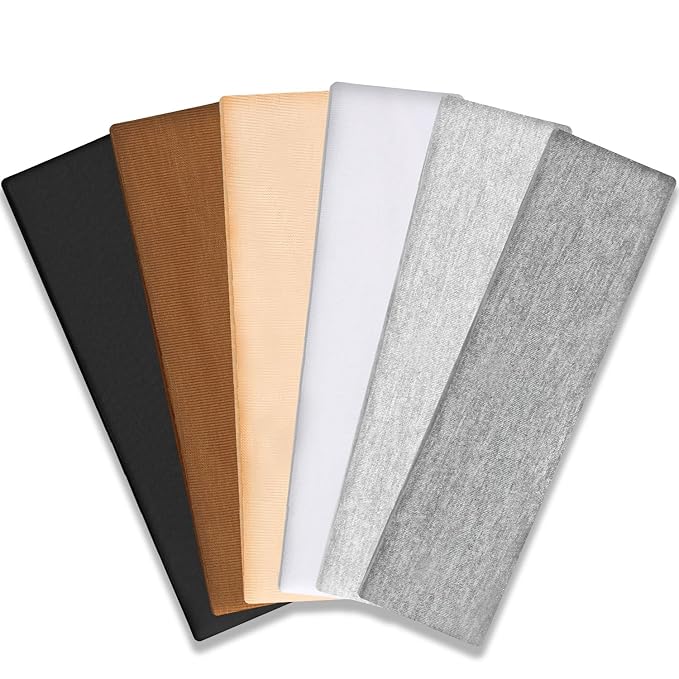 IVARYSS Workout Headbands for Women Non Slip, Premium Stretchy Soft Fabric Head Bands for Women's Hair, Wear for Yoga, Running, Sport, 6 Pack, Neutral Color