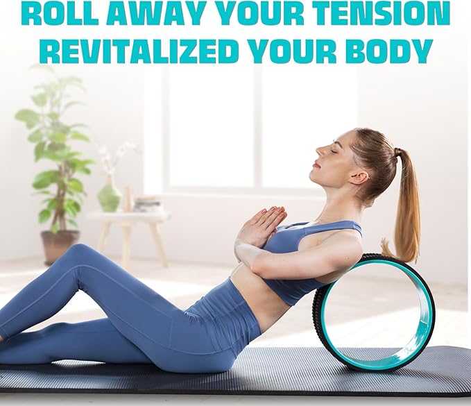 Yes4All Yoga Wheel Roller, 500 lb Capacity Back Cracker Roller, Yoga Roller for Back Ease & Spinal Support, Target Pressure Points for Comfort HIPS & Neck, Available in 6”/10”/12” Sizes