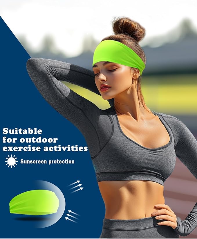 Headband for Men & Women, Sweat Wicking Sports Sweatband Headbands, Workout Running Training Yoga Basketball Hairband