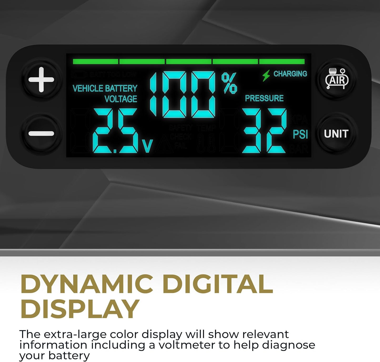 HALO Bolt Ultimate 3 Portable Car Battery Jump Starter | 130 PSI Air Compressor, 55.5Wh USB Power Bank, Large Display, Emergency Floodlight & Charger, Jumps Cars SUVs & Trucks, Inflates Tires — Grey