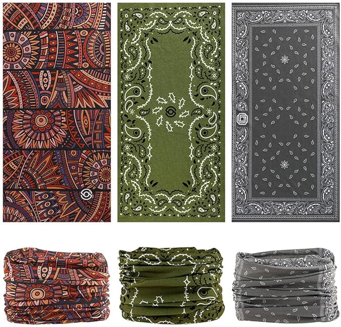 Neck Gaiter Headband Headwear Head Wrap Face Mask Magic Scarf Bandana for Men and Women