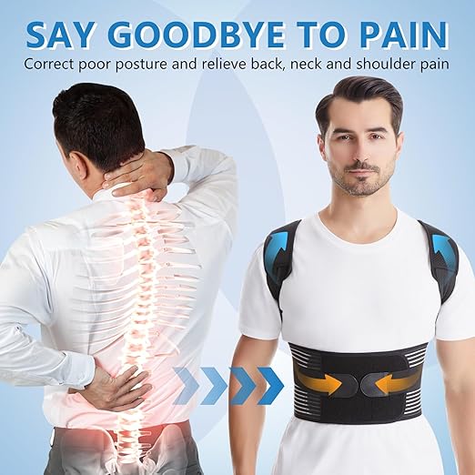 Back Brace Posture Corrector for Women & Men, Shoulder Straightener, Improve Posture Lumbar, Adjustable Full Back Support, Hunchback Correction, Upper and Lower Back Pain Relief, Scoliosis, Spine Corrector(XX-Large)