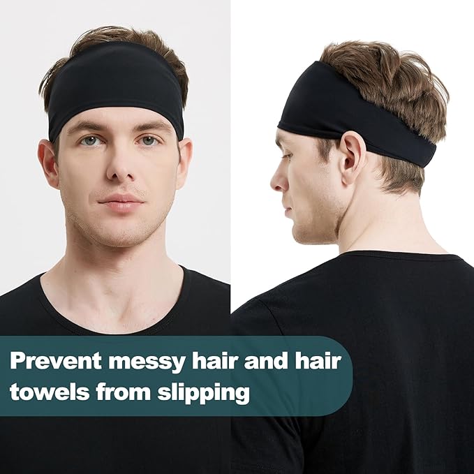 Running Headbands for Men(4 or 6 Pack, Mens Stretchy Headband for Football,Cycling,Basketball,Yoga,Fitness Workout Unisex Quick-Dry Sweatband