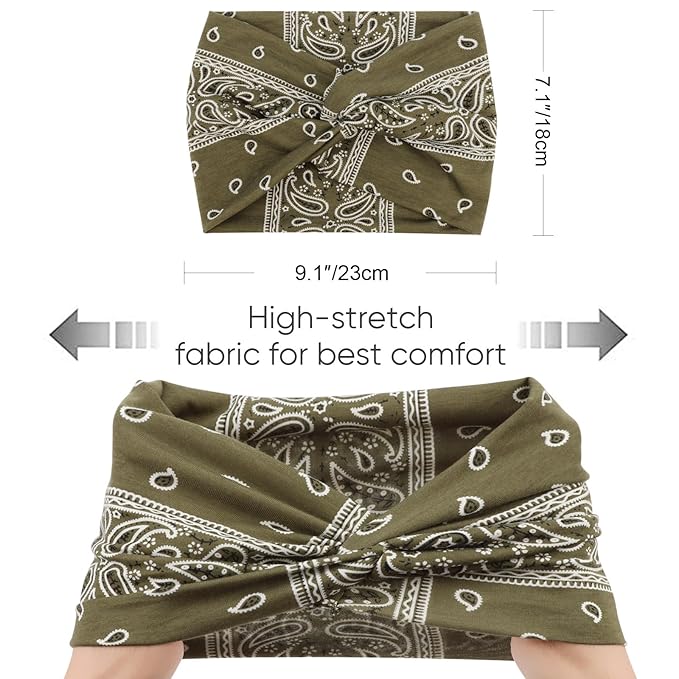 DRESHOW 8 Pack Turban Headbands for Women Wide Vintage Head Wraps Knotted Cute Hair Band Accessories