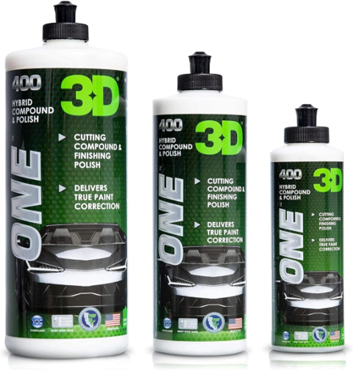 3D One Car Scratch & Swirl Remover Hybrid Rubbing Compound & Polish Buffing Compound for True Paint Correction 16oz Made in USA