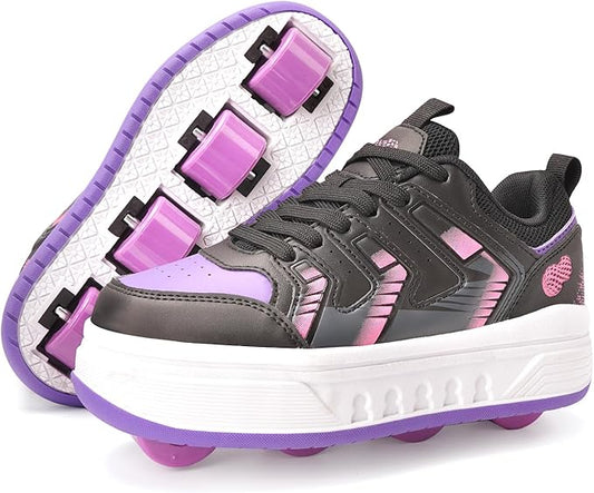 Roller Skate Shoes & Sneakers with Wheels, Outdoor Roller Skates for Girls Boys, Shoes with Wheels for Christmas Birthday Gift