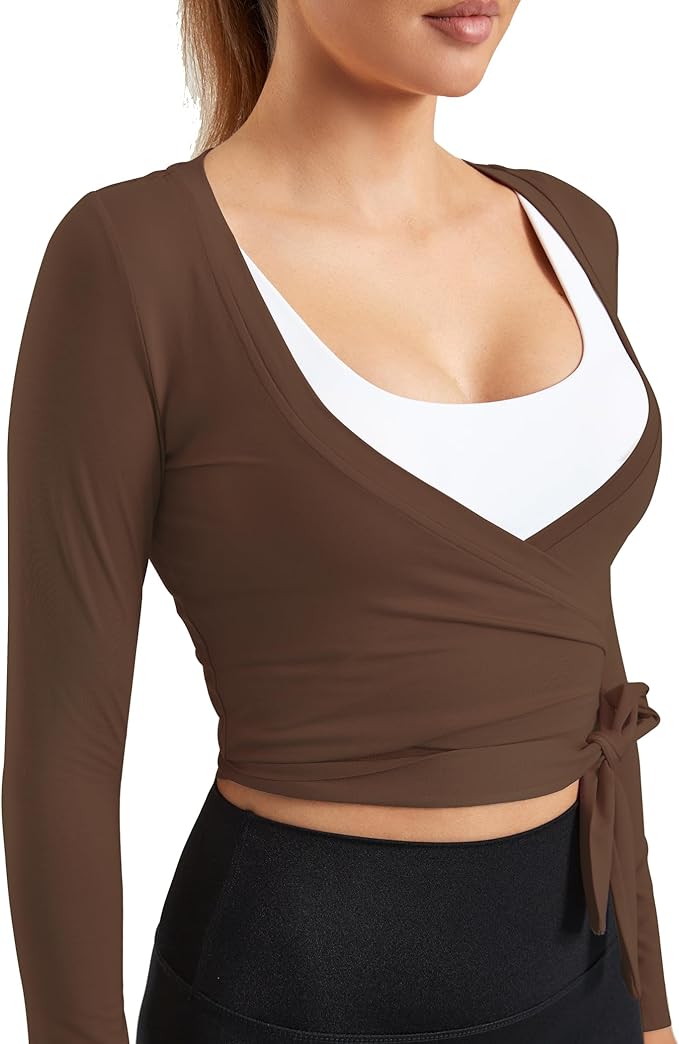 Women Tie Front Shrug Long Sleeve Bolero Cardigan Lightweight Casual Tops